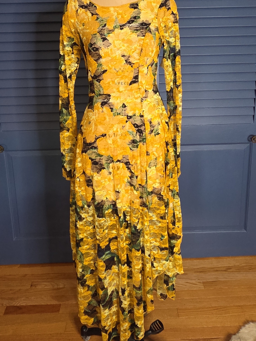 Free People NWT The Wanderer Sheer Yellow Flower Slip Dress XS